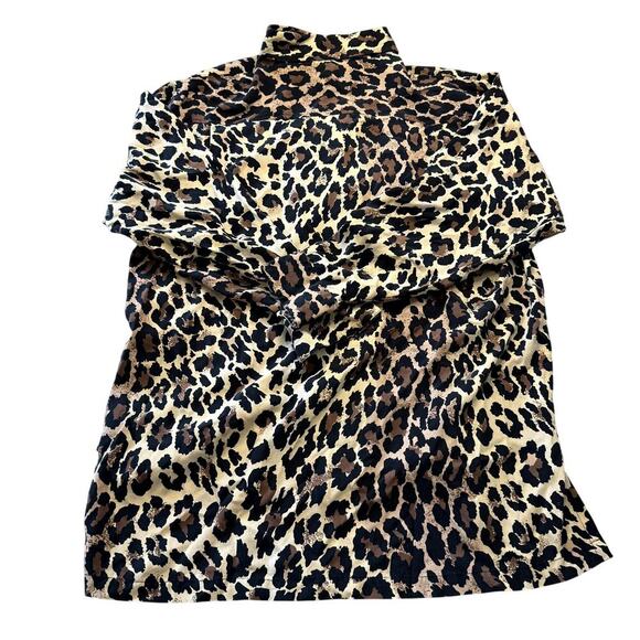 VTG 90s 100% Silk Clio Women's Button Up Leopard Blouse Size Medium - Picture 3 of 5